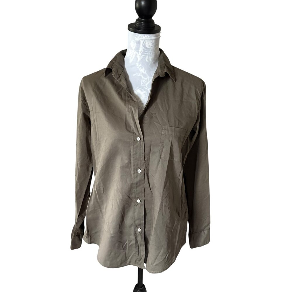 Grayson The Hero Button Up Shirt Blouse Top Womens Green Size Small